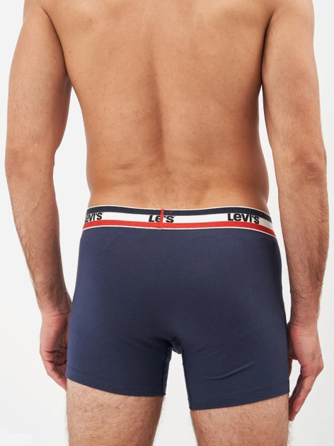 Zestaw majtek męskich typu bokserki 3 szt Levi's Logo Boxer Brief 3P 100002870-001 M Szary/Granatowy (8720245095495) - obraz 3