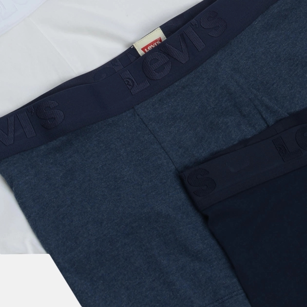 Набір трусів-боксерів чоловічих 3 шт Levi's Premium Trunk 3P 9050420010090 L Синій/Білий (8718824989563) - зображення 5