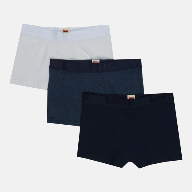 Набір трусів-боксерів чоловічих 3 шт Levi's Premium Trunk 3P 9050420010090 S Синій/Білий (8718824989549) - зображення 3