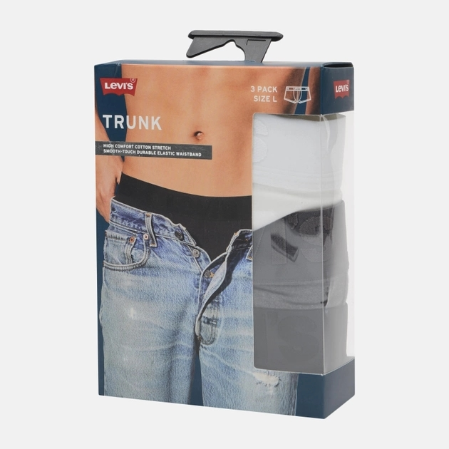 Zestaw majtek męskich typu bokserki 3 szt Levi's Premium Trunk 3P 9050420010100 L Biały/Szary/Czarny (8718824989600) - obraz 6