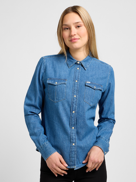 Koszula damska jeansowa Lee 112320215 M Niebieska (5401018885811) - obraz 1