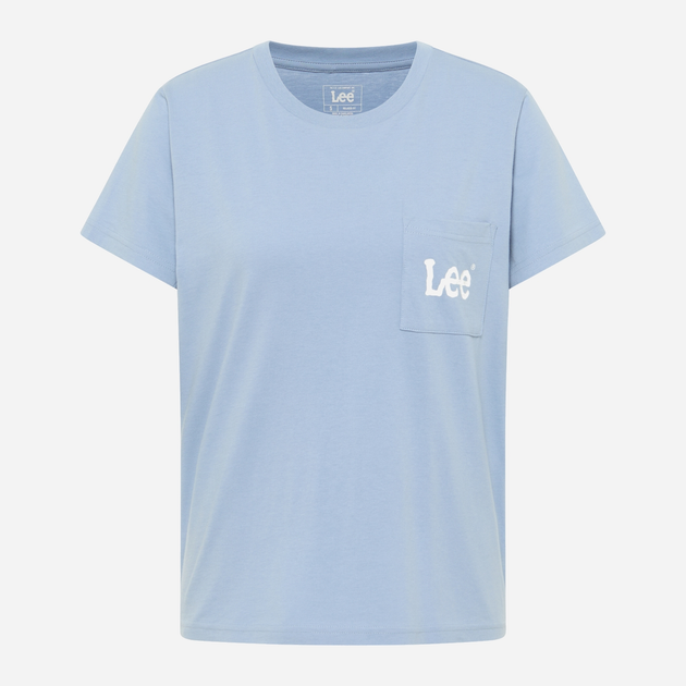 Футболка бавовняна жіноча Lee 112350254 S Блакитна (5401019826561) - зображення 6