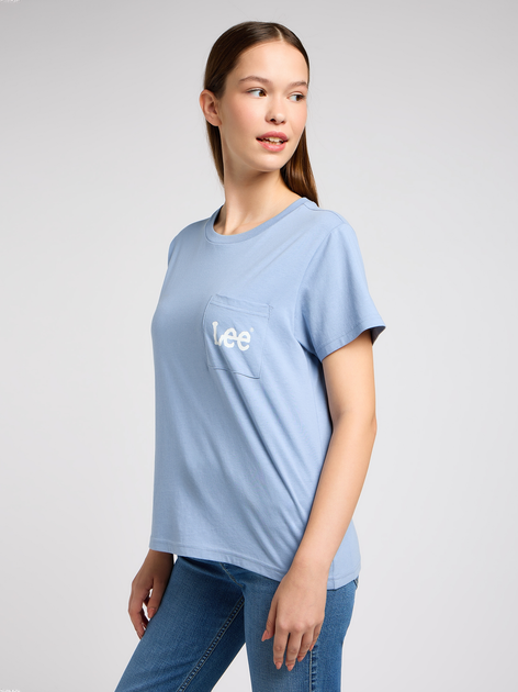 Koszulka damska bawełniana Lee 112350254 XL Niebieska (5401019826585) - obraz 4