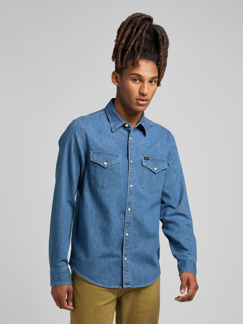 Сорочка джинсова чоловіча Lee 112320163 M Блакитна (5401018879070) - зображення 1