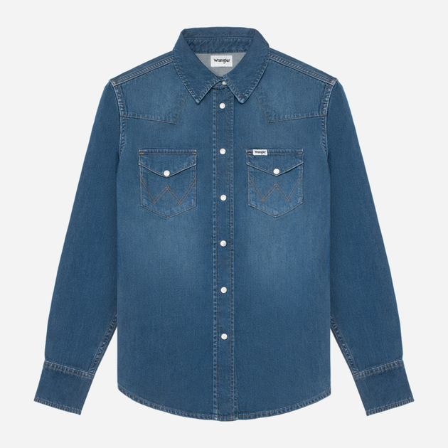 Сорочка джинсова жіноча Wrangler 112350625 M Синя (5401019850818) - зображення 6
