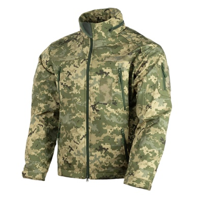 Куртка Vik-Tailor SoftShell з липучками для шевронів ММ-14 піксель ЗСУ 58 - зображення 1