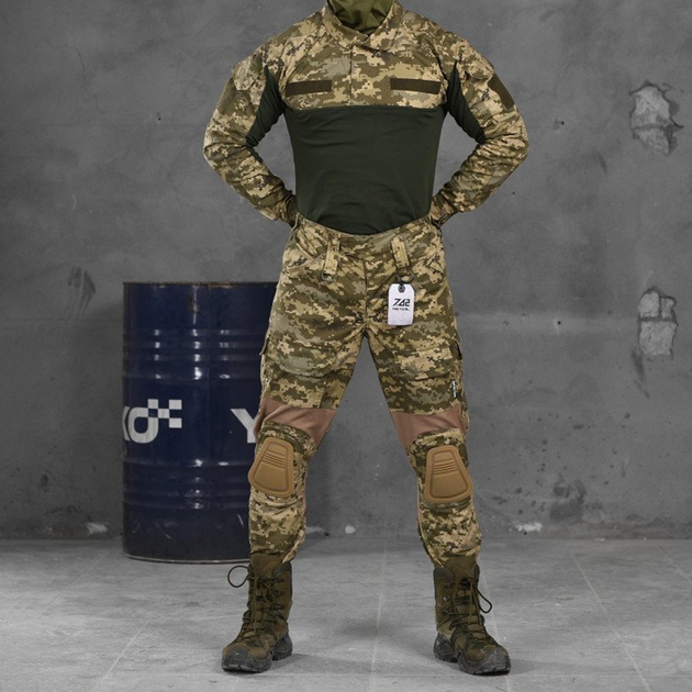 Чоловічий костюм "7.62 Tactical Interception" ріп-стоп убакс + штани з наколінниками піксель розмір L - зображення 1