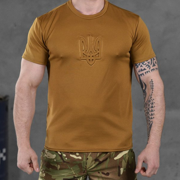 Потовідвідна чоловіча футболка Punishment з принтом "Герб" койот розмір M - зображення 1
