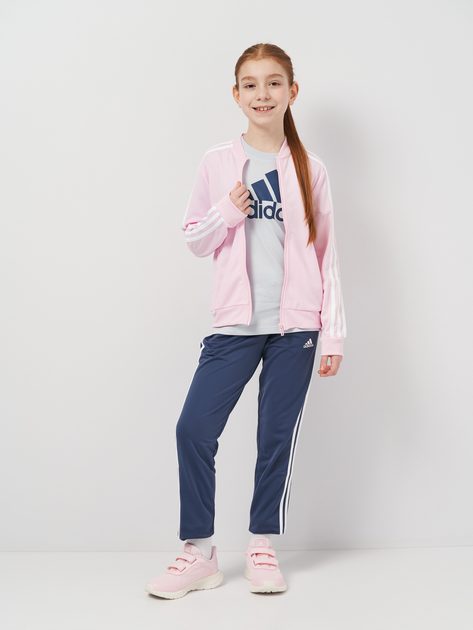 Подростковый спортивный костюм (толстовка + штаны) для девочки Adidas Essentials G 3S TS IS2637 158-164 см Clear Pink (4067887710954) 