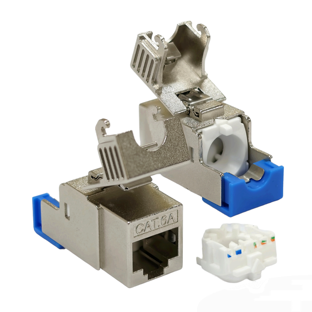 Модуль з'єднувальний KeyStone RJ45 STP, кат. 6a, самозажимний, LW - Фото 1 Модуль з'єднувальний KeyStone RJ45 STP, кат. 6a, самозажимний, LW - изображение 1