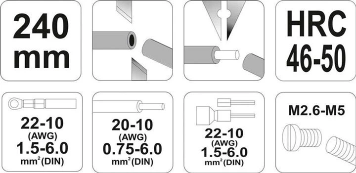 Ściągacz izolacji YATO 240 mm średnica 1.5-6.0 mm (YT-22930) - obraz 2