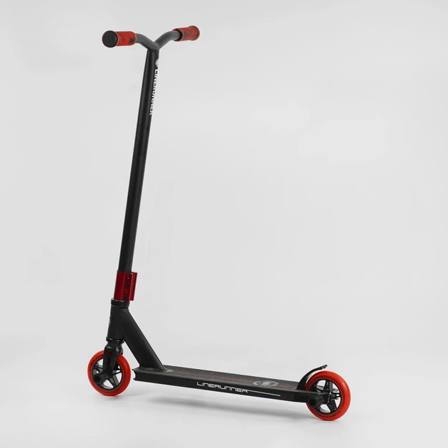 Трюковый самокат Best Scooter LineRunner LR-71405 с рулевой системой HIC, колеса 110 мм + 2 пеги, Черно-красный - изображение 4