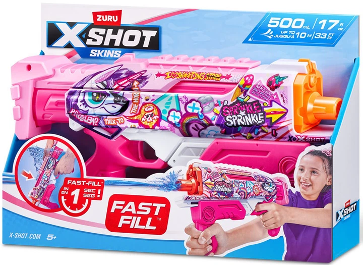 Водний бластер Zuru X-Shot Fast-Fill Skins Hyperload Unicorn Splash (193052058607) - Фото 6 Водний бластер Zuru X-Shot Fast-Fill Skins Hyperload Unicorn Splash (193052058607) - зображення 6