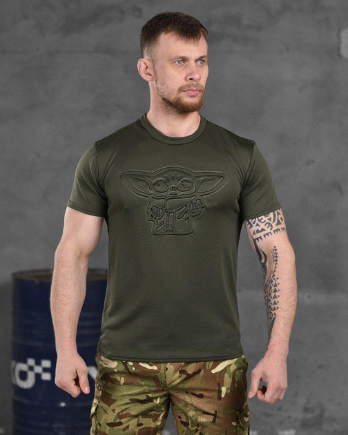 Армійська чоловіча потовідвідна футболка Йода (Yoda) S олива (86478) - зображення 1