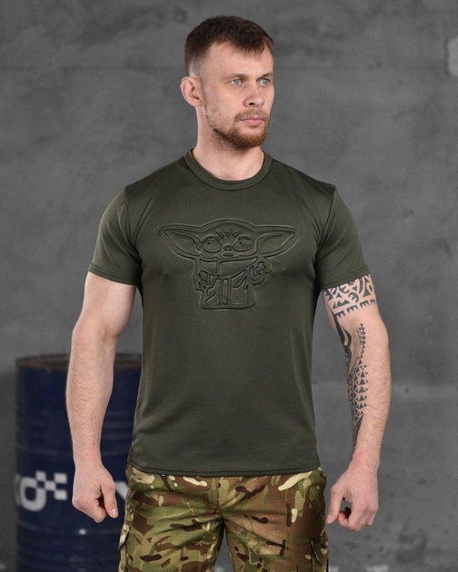 Армійська чоловіча потовідвідна футболка Йода (Yoda) 2XL олива (86478) - зображення 1