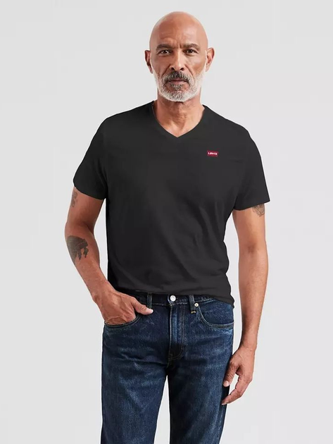 Футболка бавовняна чоловіча Levi's Original Hm Vneck 85641-0001 XS Mineral Blac (5400898139786) - зображення 1