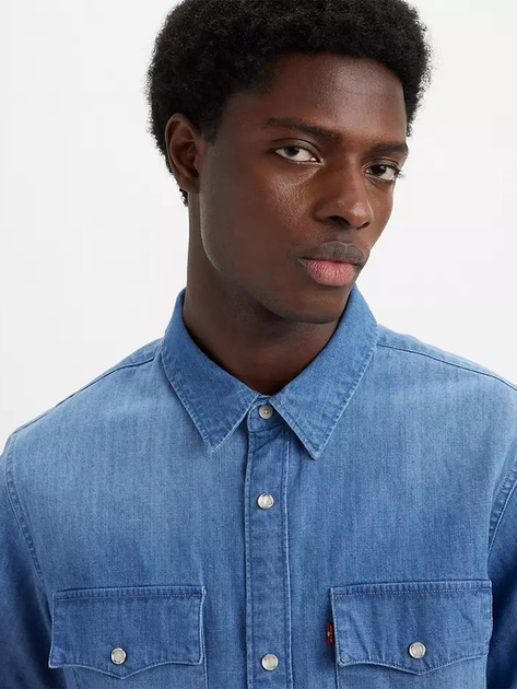 Сорочка джинсова літня чоловіча Levi's Ss Relaxed Fit Western A5722-0006 M Tombsto (5401105961688) - зображення 4