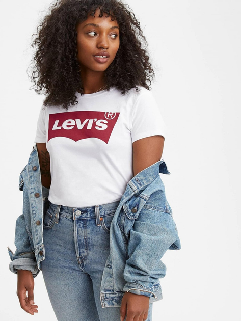 Koszulka damska bawełniana Levi's The Perfect Tee 17369-0053 XXS Biała (5415212308847) - obraz 3