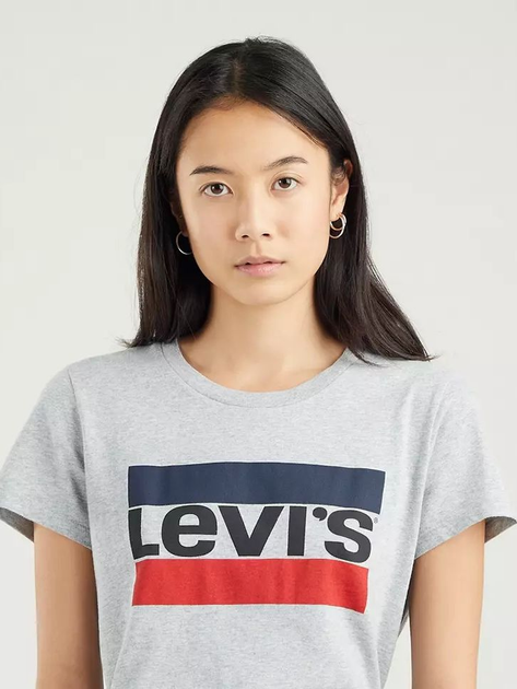 Koszulka damska bawełniana Levi's The Perfect Tee 17369-1687 XS Szara (5400970737985) - obraz 3