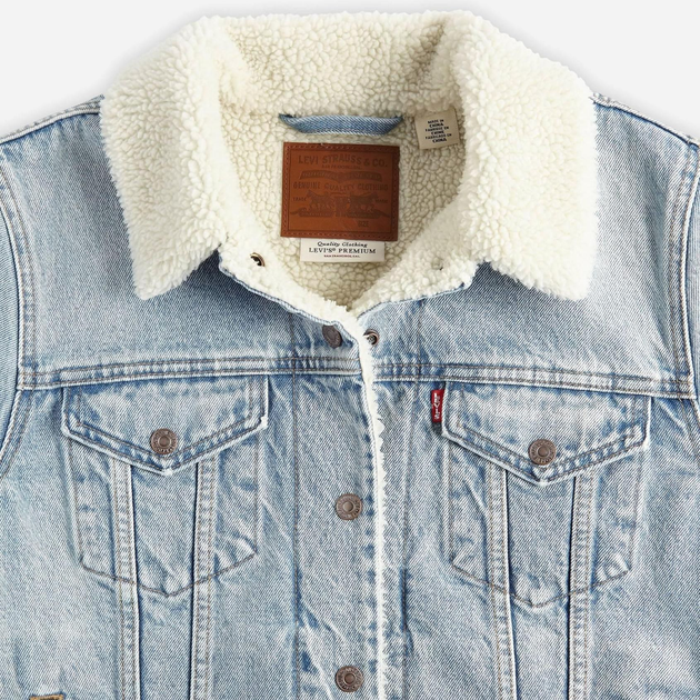 Куртка джинсова жіноча Levi's Original Sherpa Trucker 36136-0069 L Блакитна (5401128264605) - зображення 7