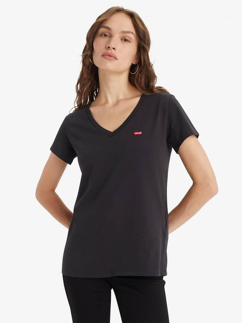 Футболка бавовняна жіноча Levi's Perfect Vneck 85341-0003 L Caviar (5400816656197) - зображення 1