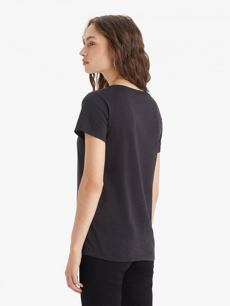 Koszulka damska bawełniana Levi's Perfect Vneck 85341-0003 XS Czarna (5400816656616) - obraz 2