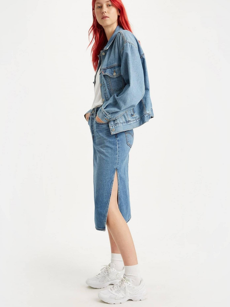 Spódnica ołówkowa damska jeansowa Levi's Side Slit Skirt A4711-0000 27 Niebieska (5401105451417) - obraz 5