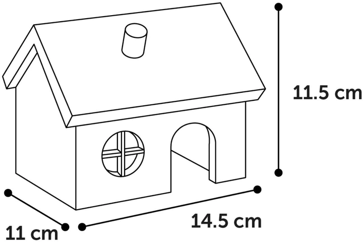 Будиночок для хом'ячків і мишей Flamingo Gritty S 11.5 x 14.5 x 11 см (5400585162363) - зображення 2