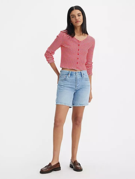 Spodenki damskie jeansowe Levi's 501 Mid Thigh Short 85833-0055 24 Niebieskie (5401128865345) - obraz 5
