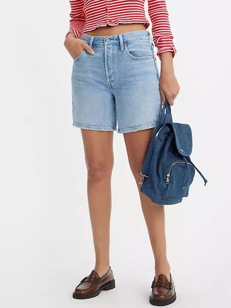 Krótkie spodenki damskie jeansowe Levi's 501 Mid Thigh Short 85833-0055 25 Niebieskie (5401128865352) - obraz 1