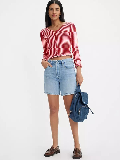 Spodenki damskie jeansowe Levi's 501 Mid Thigh Short 85833-0055 26 Niebieskie (5401128865369) - obraz 3