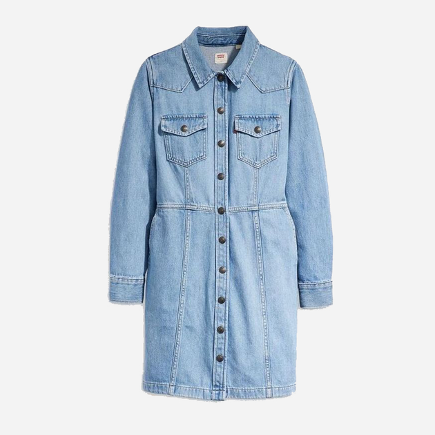 Sukienka koszulowa damska jeansowa Levi's Flynn Western Core Dress A7592-0001 L Niebieska (5401128681259) - obraz 5