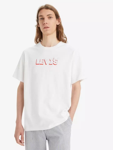 Koszulka męska bawełniana Levi's Ss Relaxed Fit Tee 16143-1245 L Biała (5401128853205) - obraz 1