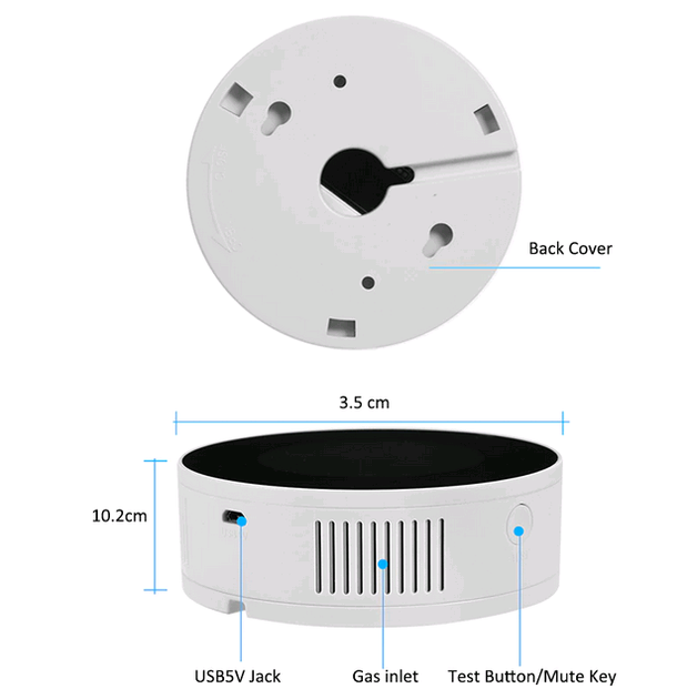 Розумний датчик витоку газу з сиреною та WiFi Tuya gas leak sensor - 901853 - зображення 9