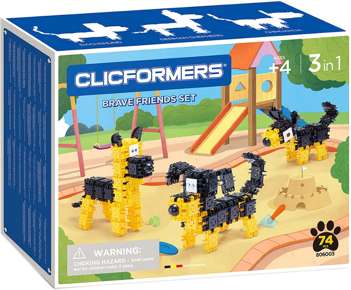 Klocki konstrukcyjne Clicformers Brave Friends 3 in 1 74 elementy (8809465535759) - obraz 1