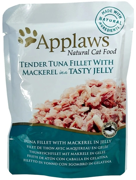 Karma mokra dla kotów Applaws Wet Cat Food Jelly pouch Tuna Mackerel 70 g (5060708561390) - obraz 1