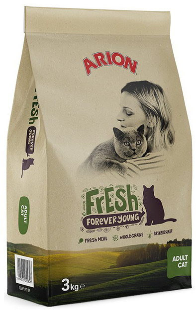 Karma sucha dla kotów Arion Cat Food Fresh Cat Adult 3 kg (5414970055826) - obraz 1