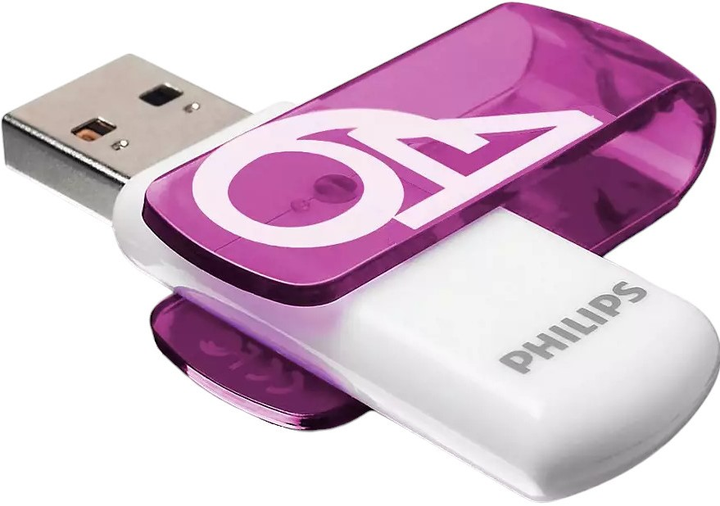Флеш пам'ять USB Philips Vivid Edition 64GB USB 2.0 Purple (FM64FD05B/00) - зображення 1