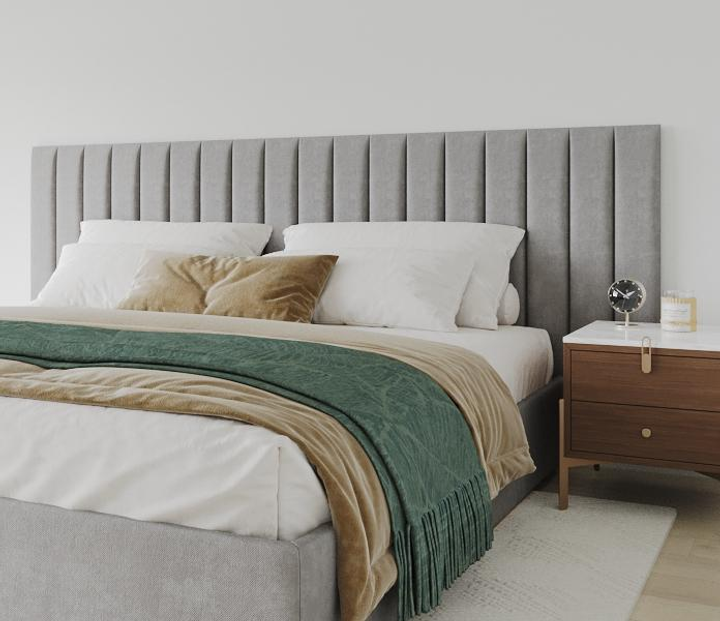 Самоклеящиеся мягкая стеновая панель Soft Pan 15х60x3,7 см велюр матовый джинс (156003) - изображение 4