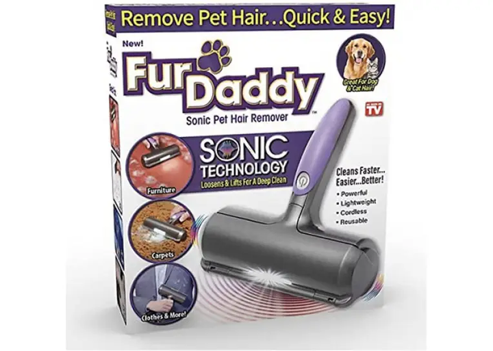 Электрическая многоразовая щетка ролик Fur Daddy Sonic для сбора и удаления шерсти животных - Фото 2 Электрическая многоразовая щетка ролик Fur Daddy Sonic для сбора и удаления шерсти животных - изображение 2
