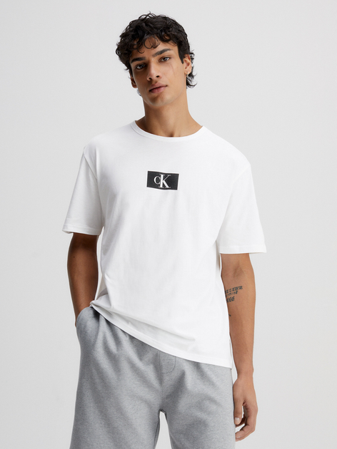Футболка бавовняна довга чоловіча Calvin Klein Underwear 000NM2399E-100 S Біла (8720107554269) - зображення 1