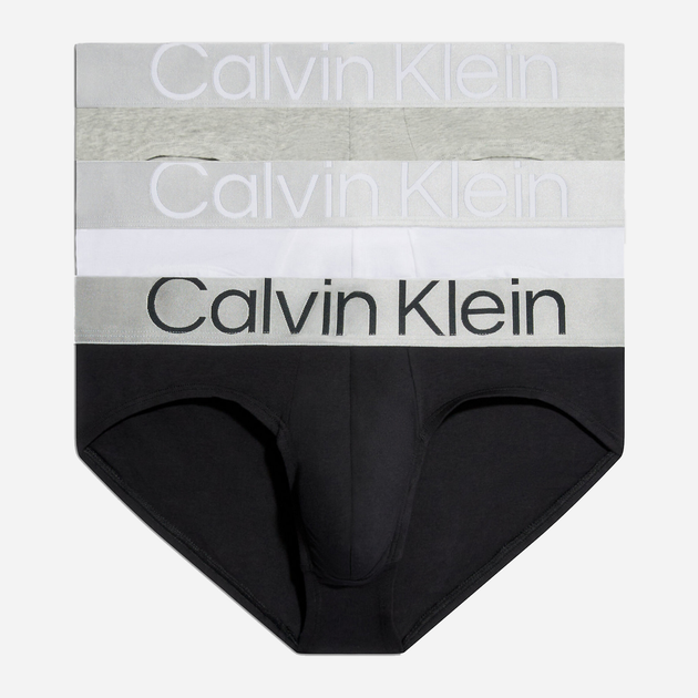 Набір трусів сліпів чоловічих бавовняних Calvin Klein Underwear 000NB3129A-MPI XL 3 шт Чорний/Білий/Сірий (8719855393978) - зображення 1