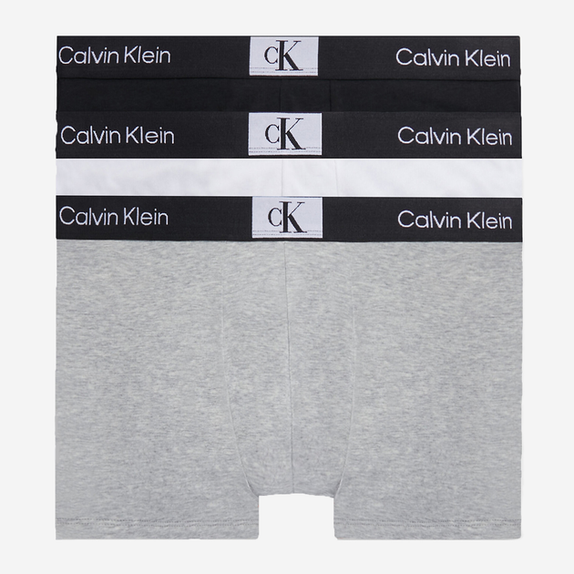 Набір трусів шорт чоловічих бавовняних Calvin Klein Underwear 000NB3528A-6H3 2XL 3 шт Сірий/Чорний/Білий (8720107557826) - зображення 1