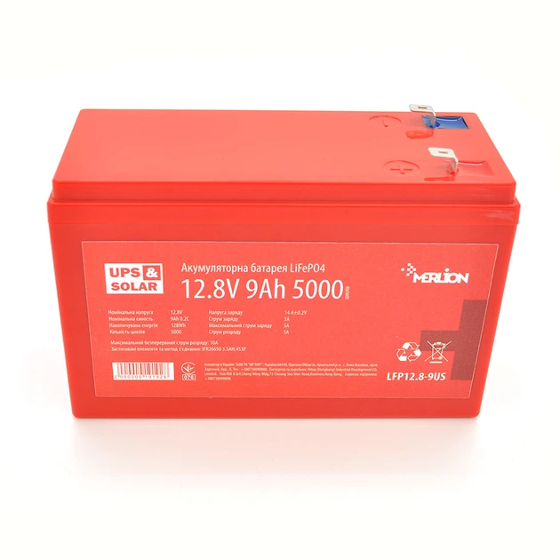 Литий-железо-фосфатный аккумулятор Merlion LiFePO4 12.8V 9AH,(151x65x100) for UPS, 3000 циклов - Фото 1 Литий-железо-фосфатный аккумулятор Merlion LiFePO4 12.8V 9AH,(151x65x100) for UPS, 3000 циклов - изображение 1