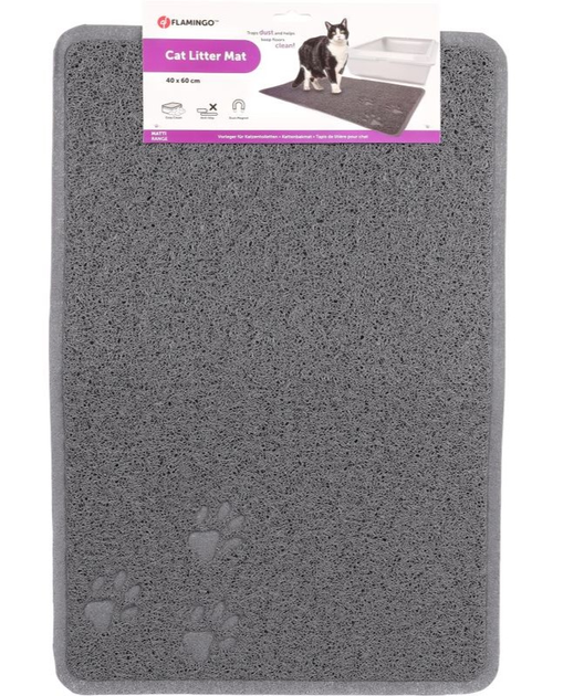 Mata do toalety Flamingo Litter 40 x 60 cm Grey (5411290287739) - obraz 1