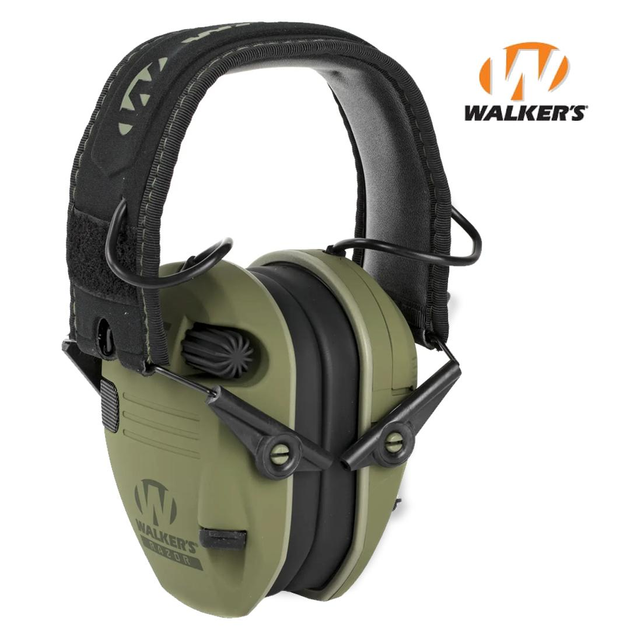 Навушники активні шумоподавляючі Walker's Razor Slim Patriot з патчами Olive - зображення 1