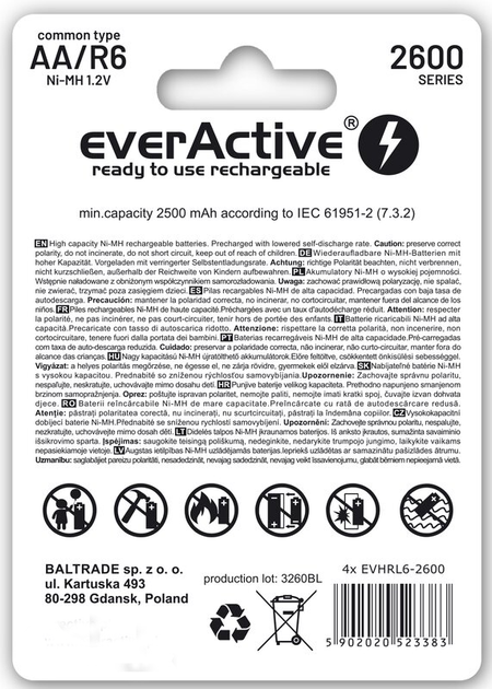 Акумулятори everActive AA 2600 Professional Line 4 шт/уп (EVHRL6-2600) - зображення 2