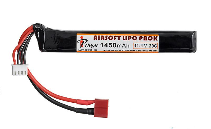 Акумулятор Li-Po 1450 mAh 11,1V 20C T-connect [IPower] (для страйкбола) - зображення 1
