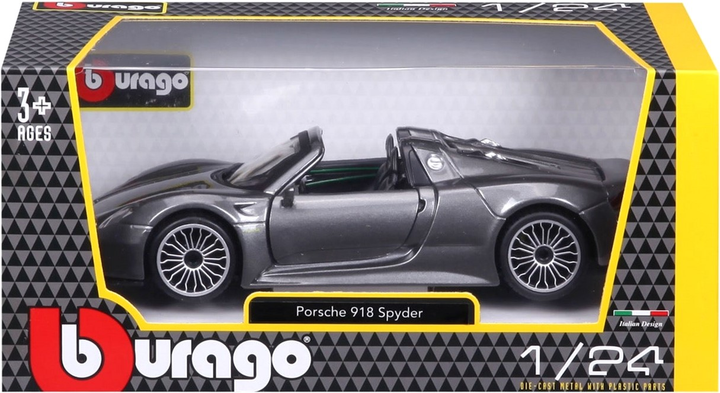 Metalowy model samochodu Bburago Porsche 918 Spyder 1:24 (4893993008186) - obraz 1