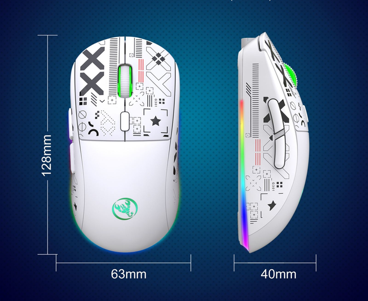 Мышь HYSJ Т90 бесшумная с аккумулятором 2,4G+Bluetooth White - изображение 3